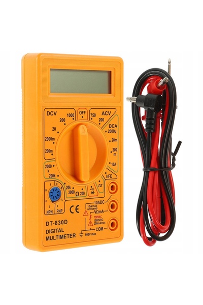 Rosfix Multimetru Digital DT-830D | LCD, 10A, 1000V, Test Diodă și Tranzistor