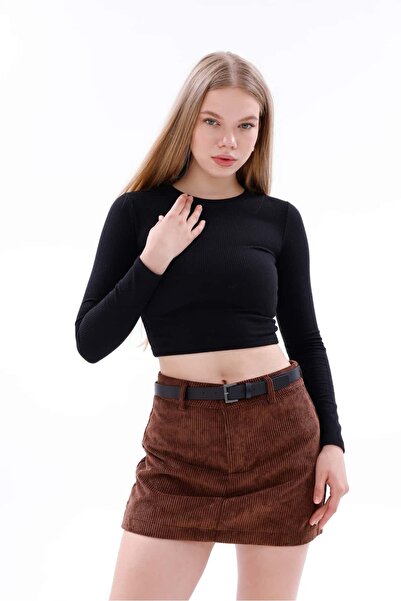 Pulli Collection Kadife Korduroy Mini Şort Etek