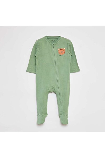 KIABI بدلة نوم خفيفة الوزن مضلعة باللون الأخضر