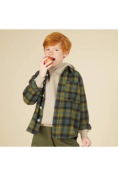 KIABI قميص فلانل منقوش باللون الأخضر