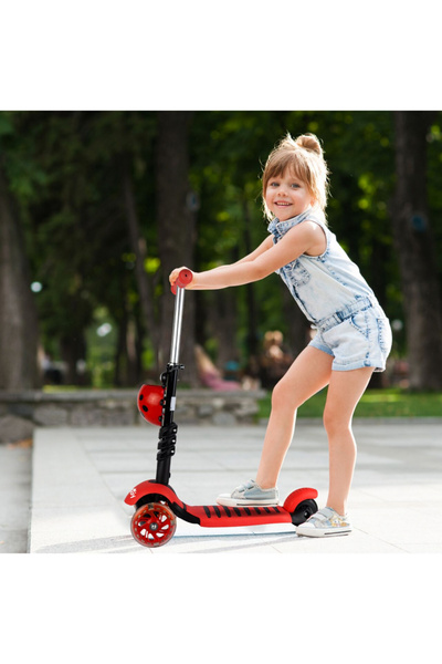 MalPlay Children's scooter, Malplay, foldable, removable seat, PU wheels with LED, anti-slip deck and