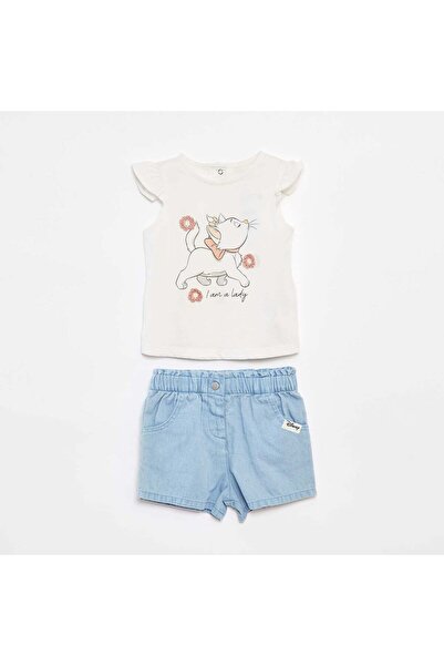 KIABI 'Marie' printed shorts + vest top set WHITE