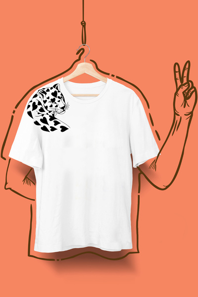 VİZYON İKRA تي شيرت/تي شيرت مطبوع عليه ليوبارد للجنسين - لجميع الفئات العمرية