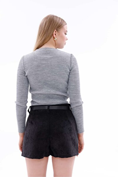 Pulli Collection Kadife Korduroy Mini Şort Etek