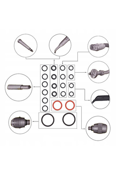 Rosfix Set Garnituri 22 Bucăți | Compatibil cu Aparat cu Aburi Kärcher SC3–SC5