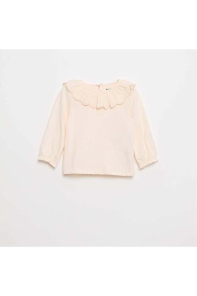 KIABI Corduroy Overalls Set + T-shirt + Tights - 3 pieces BEIGE