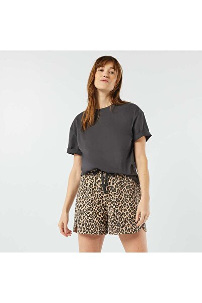 KIABI Sweatshirt fabric shorts with drawstrings BEIGE