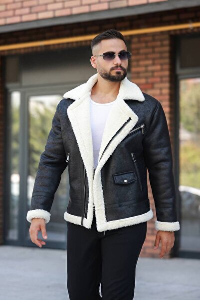 BASEL.CO معطف شتوي بتفاصيل من الفرو للدراجين