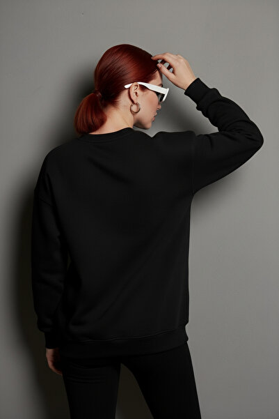 uyguntarz Unisex Cherry Tree Printed Oversize Crew Neck Sweatshirt