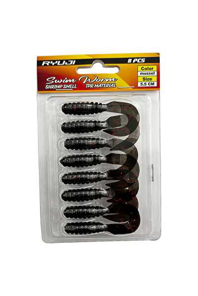 RYUJI Swim Worm 5.5cm 8 Adet LRF Silikon Yem