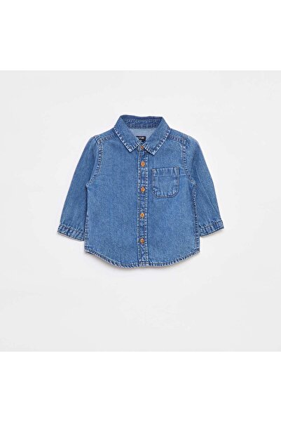 KIABI قميص جينز أزرق بقصّة عادية