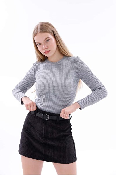 Pulli Collection Kadife Korduroy Mini Şort Etek