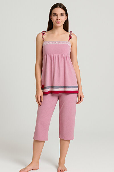 TAVSİYESEVER Cotton Strap Capri Pajama Set – Comfortable Fit