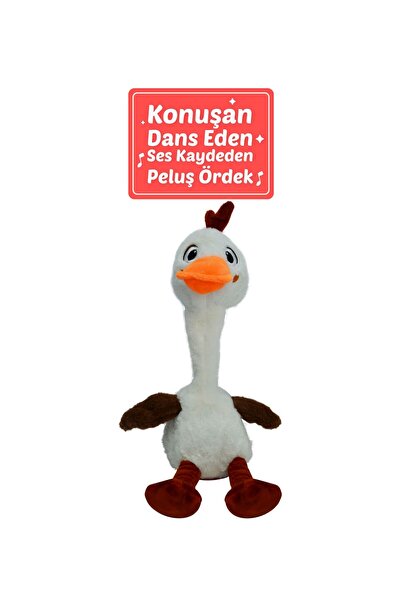 Halley Oyuncak Şarjlı Dans Eden Konuşan Ördek Oyuncak, Ses Tekrar Eden, Müzikli Eğlenceli Peluş Oyuncak