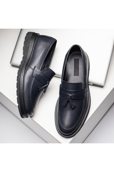 BMoD Mocasini bărbătești din piele albastră MOD11901