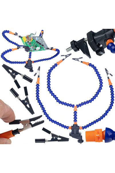 Rosfix Suport Montaj „A Treia Mână” | 4 Clești, Brațe Flexibile, Prindere Fixă