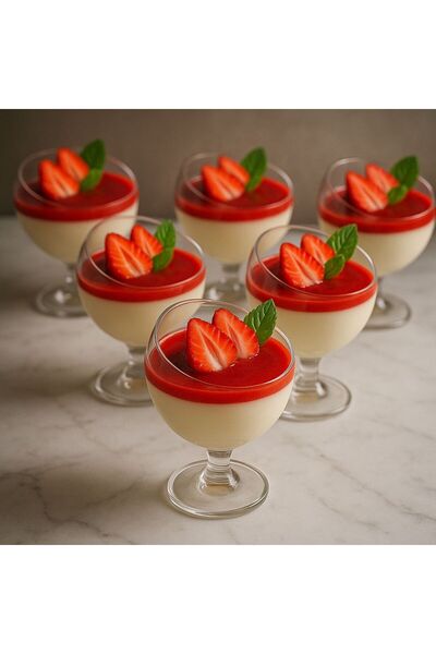 YzHome وعاء تقديم حلويات زجاجي بقاعدة على شكل نصف قمر مكون من 6 قطع