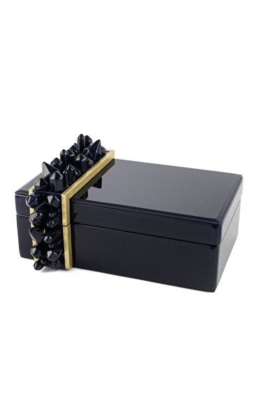 Mikasa Moor Polky Navy Blue Glass Coated Box 26X20X15Cm