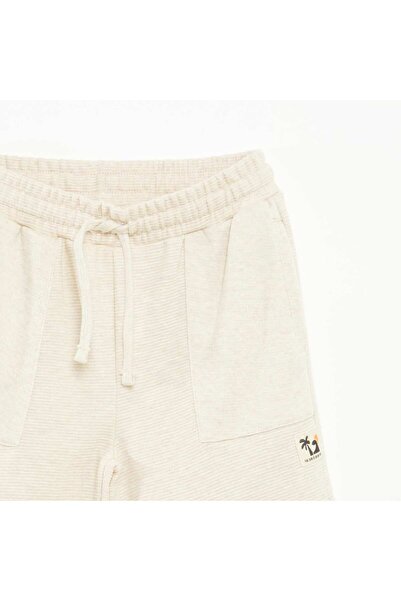 KIABI Textured knit shorts with 2 pockets BEIGE