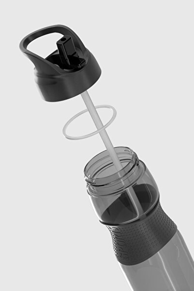 Renga Moly Silicone Detailed 730 ml Tritan Flask with Straw 912116 Black