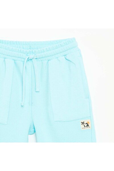 KIABI Textured knit shorts with 2 pockets BLUE