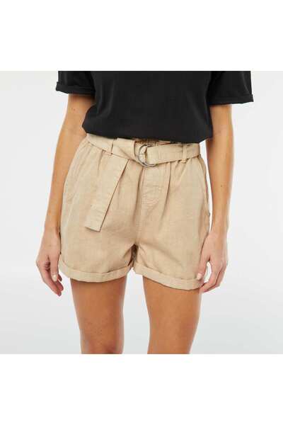 KIABI Paperbag shorts with belt BEIGE
