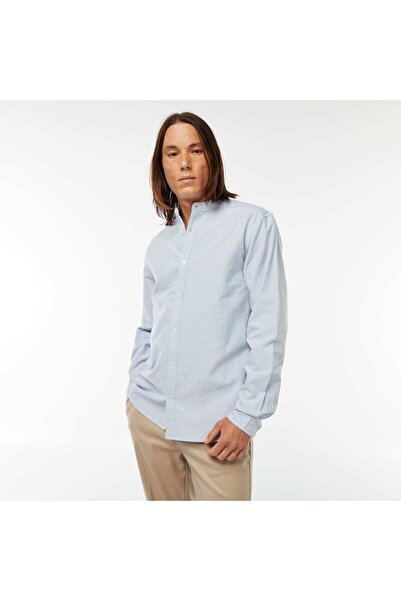 KIABI قميص أكسفورد بياقة ماندرين باللون الأزرق