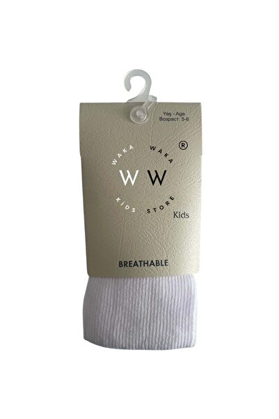 ww waka waka kids store Waka Waka Kids Children's Pantyhose - White Breathable Fabric