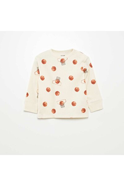 KIABI Printed knit pyjamas - 2-piece set WHITE