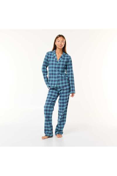 KIABI Long 2-Piece Pajama Set: Shirt + Pants - 2 Pieces GREEN