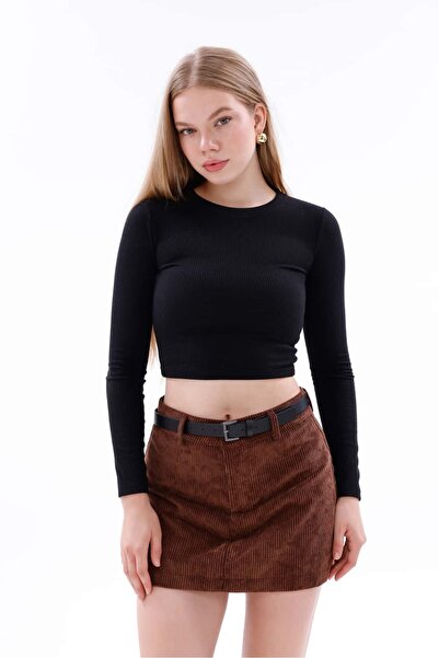 Pulli Collection Kadife Korduroy Mini Şort Etek