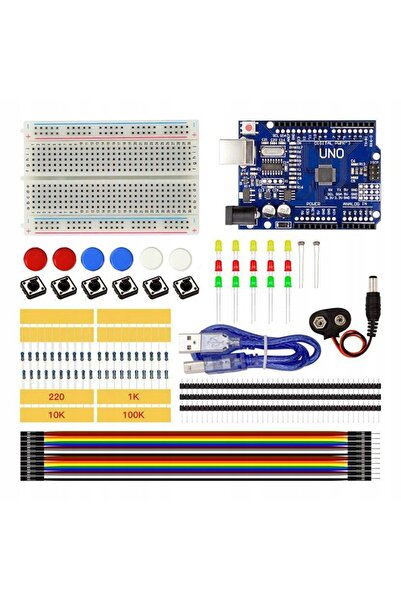 Rosfix Kit Start Arduino UNO Set Educațional | Compatibil cu Placă CH340