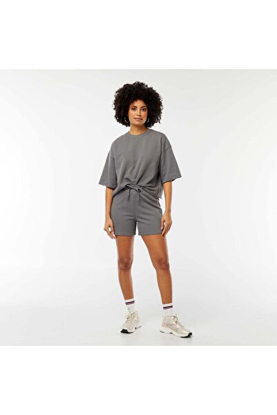 KIABI Sweatshirt fabric shorts with drawstrings GREY