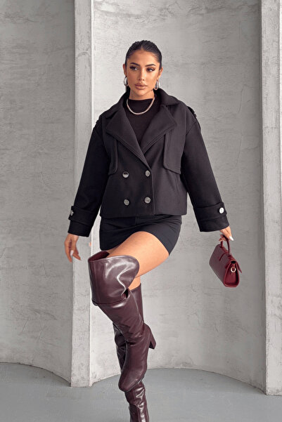 giyimmasalı Kaşe Fabric Bomber Jacket - Black