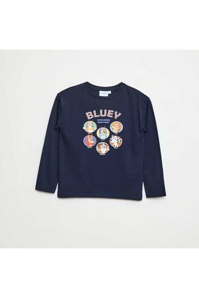 KIABI تي شيرت مطبوع باللون الأزرق