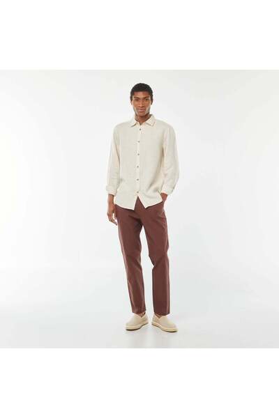 KIABI Linen regular-fit shirt BEIGE
