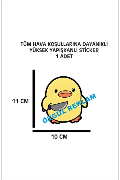 ÖZGÜL REKLAM Katil Civciv Sticker 1 ADET 11x11 Cm Su Geçirmez Yüksek Çözünürl...