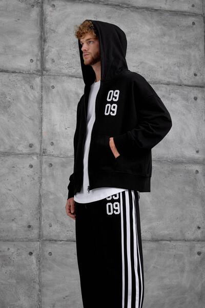 NOMARC Black 0909 Printed Oversize Tracksuit Set