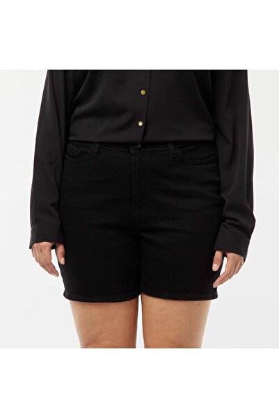 KIABI High-waisted denim shorts with 5 pockets BLACK