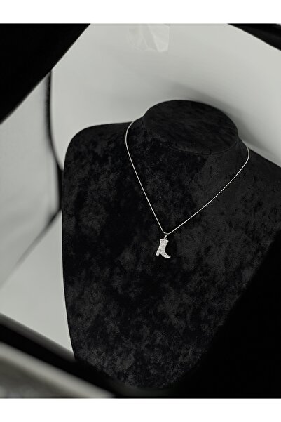 Kokoş İşler Cowboy Boot Steel Necklace