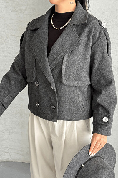 giyimmasalı Kaşe Fabric Bomber Jacket - Anthracite