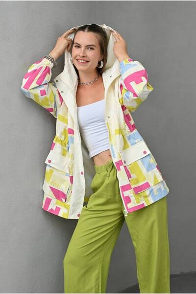 LOKADI Жіночий сорочковий піджак з принтом