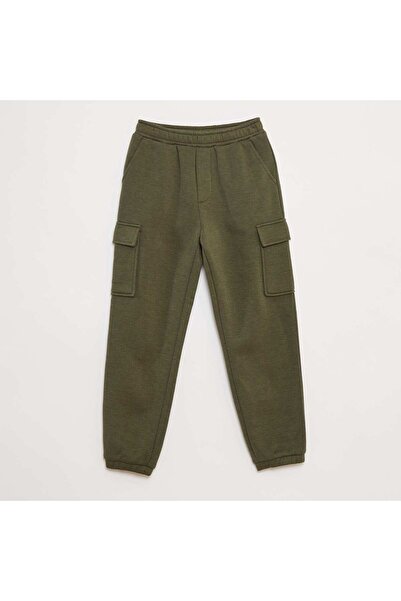 KIABI Multi-pocket sweatshirt fabric joggers GREEN