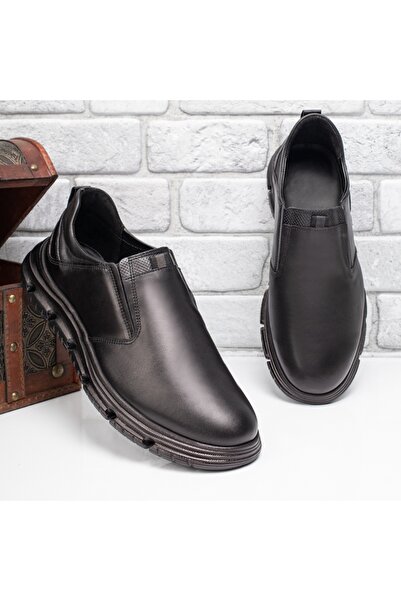 BMoD Pantofi casual bărbătești din piele neagră cu talpă joasă MOD12044