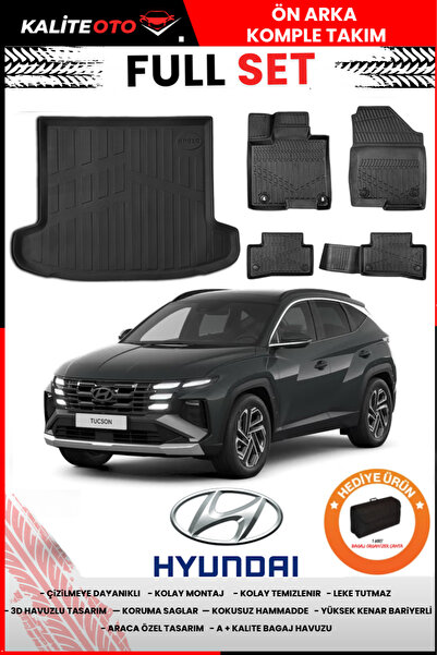 ko kaliteoto Hyundai Tucson 2025 Model Bagaj Havuzu+Paspas Takımı Full Set+He...