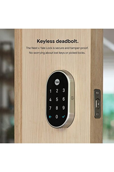 Nest Google x Yale Lock - Tamper-Proof Smart Lock for Keyless Entry - Keypad Deadbolt Lock for Front