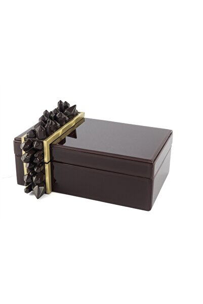 Mikasa Moor Polky Burgundy Glass Covered Box 26X20X15Cm