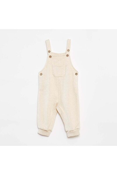 KIABI Long sweatshirt fabric dungarees with adjustable braces BEIGE