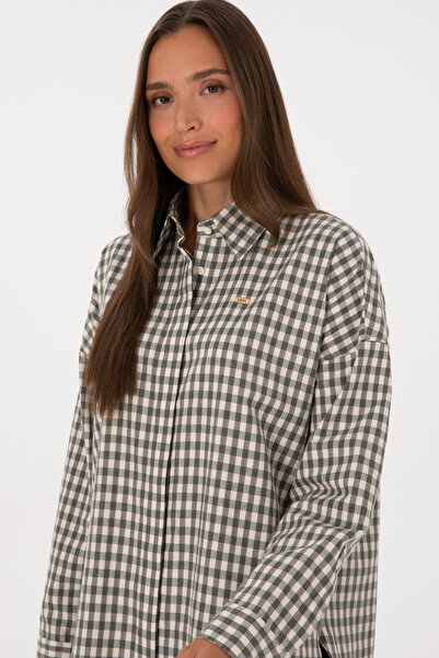 U.S. Polo Assn. Kadın Koyu Yeşil Uzun Kollu Gömlek 50316679-VR079