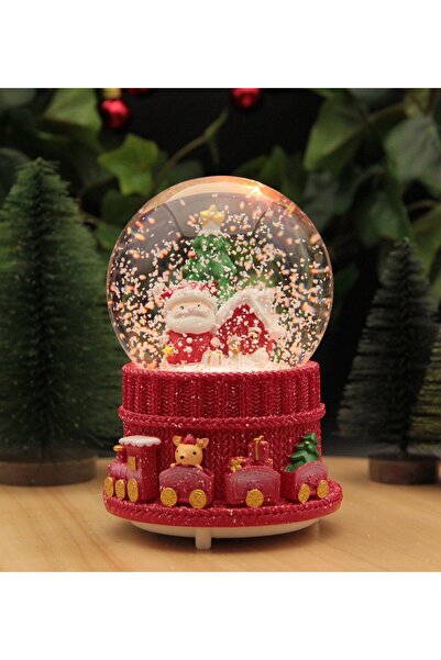 HEPBİMODA Yılbaşı Kar Küresi Noel Işıklı ve Müzikli Christmas Noel Baba ve Ka...